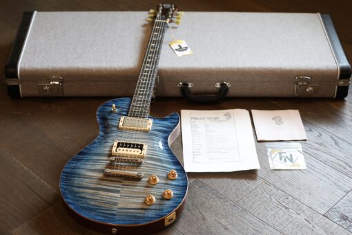 MINTY! 2021 Patrick James Eggle Macon SC Electric Guitar Aged Bright Blue Burst + COA OHSC