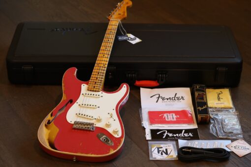 Unplayed! Fender Custom Shop Thinline Stratocaster Coral Pink Over Sunburst Heavy Relic + Candy & OHSC