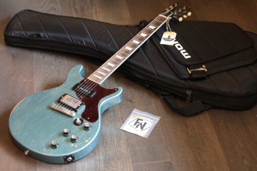 Sweet! Riggio Custom Guitars “Junior” Double-Cut Electric Guitar Pelham Blue Relic + Gig Bag