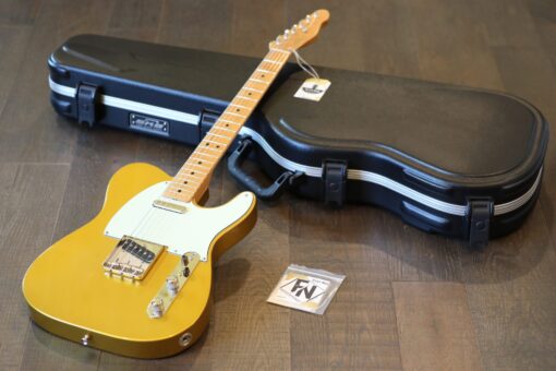 MINTY! Rutters USA Tele Style Single-Cut Electric Guitar Gold + Hard Case