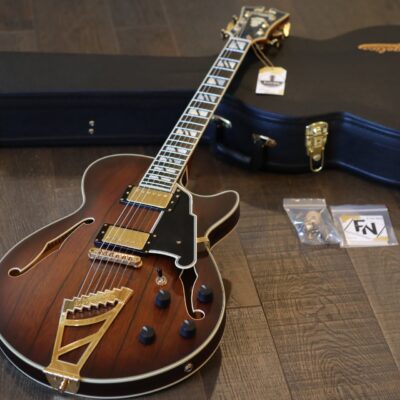 MINTY! 2022 D’Angelico Deluxe SS Semi-Hollow Electric Guitar Satin Brown Burst + OHSC