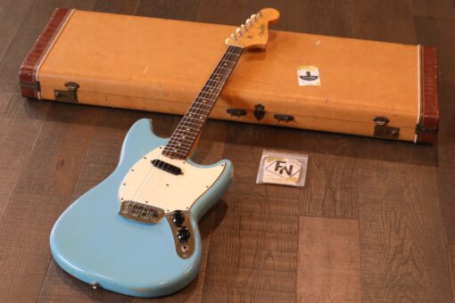 Vintage! 1964 Fender Music Master Double-Cut Electric Guitar Sonic Blue + OHSC