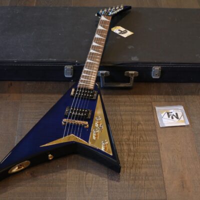 2004 Jackson RR3 Rhoads Pro V-Style Electric Guitar Trans Blue Flame + Case