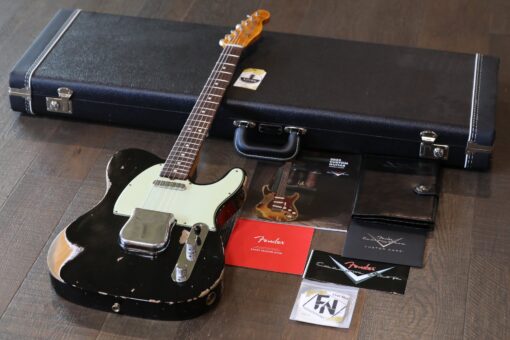 MINTY! 2022 Fender Custom Shop 1963 Telecaster Single-Cut Electric Guitar Heavy Relic Black + COA OHSC