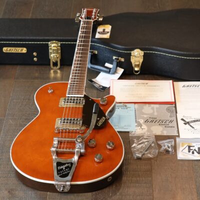 Unplayed! Gretsch G6128T-PE-RUO Player’s Edition Duo Jet FT Round-Up Orange w/ Bigsby + COA OHSC