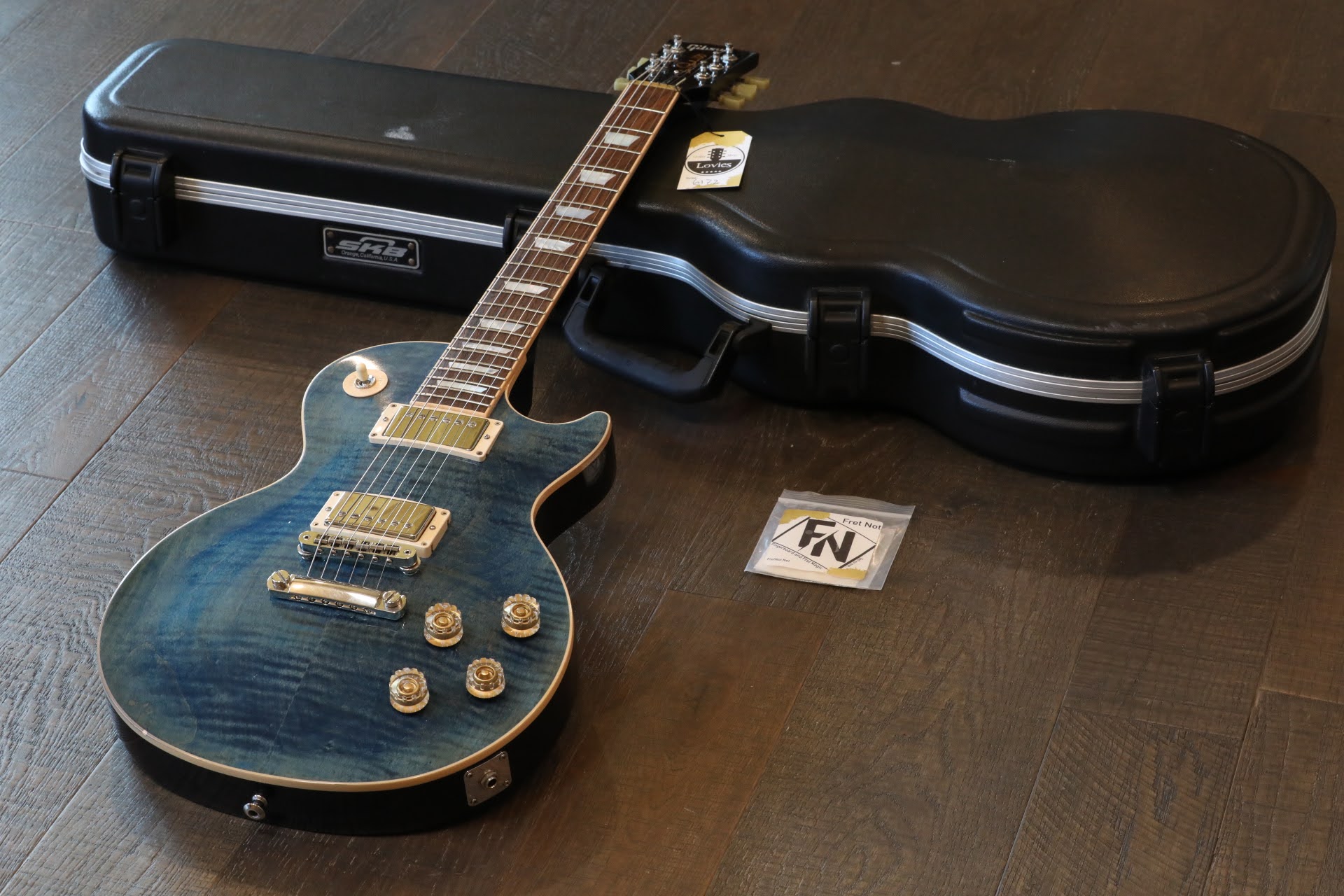 2015 Gibson Les Paul Traditional 100 Single-Cut Electric Guitar Ocean Blue  + OHSC