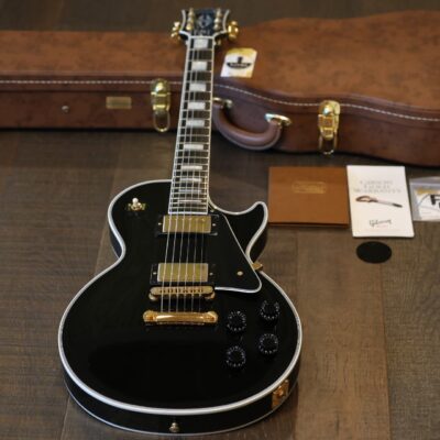 2019 Gibson Les Paul Custom Single-Cut Electric Guitar Black Ebony w/ Ebony Board + COA OHSC