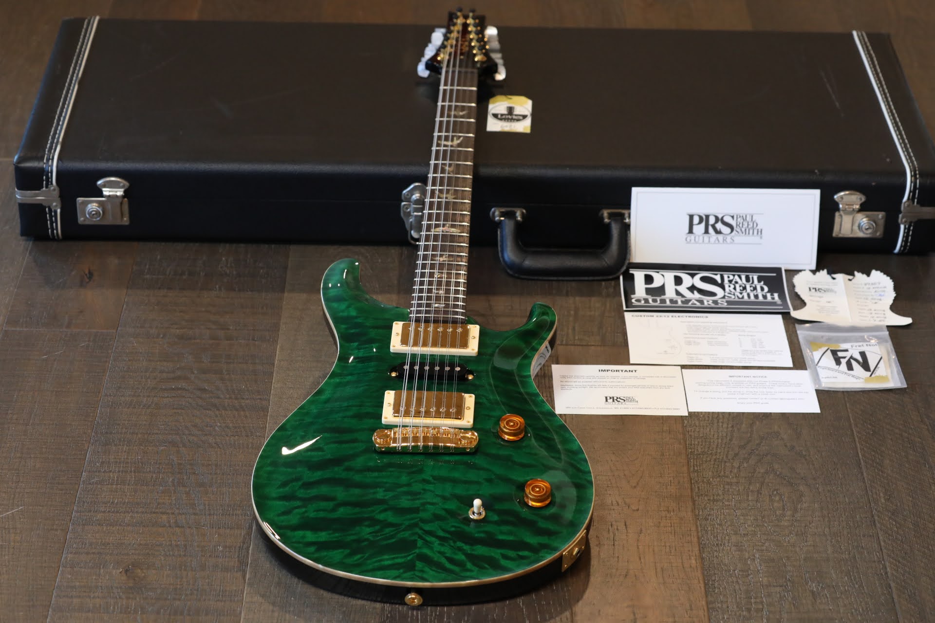 2004 PRS 20th Anniversary Custom 22/12 Double-Cut 12-String Electric Guitar Emerald Quilt Top + OHSC