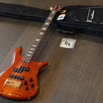 Spector Euro4 LX 4-String Electric Bass Guitar Amber Stain + Gig Bag