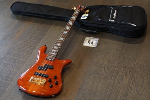 Spector Euro4 LX 4-String Electric Bass Guitar Amber Stain + Gig Bag