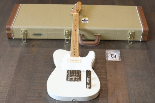 Rutters Tele Style Electric Guitar White P-90 & Humbucker + Case