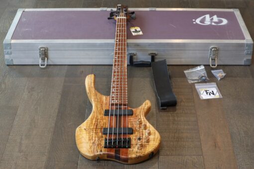 GW Custom DC-1 Neck-Thru 5-String Bass Natural Spalted Maple + OHSC