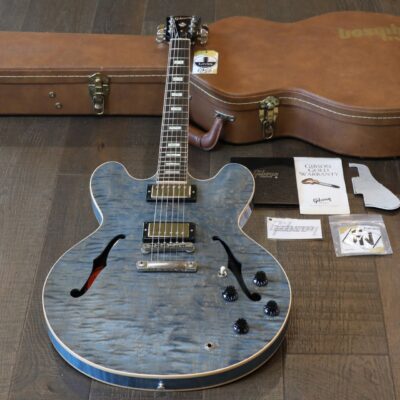 2015 Gibson Memphis Custom ES-335 Semi-Hollow Electric Guitar Figured Indigo + COA OHSC
