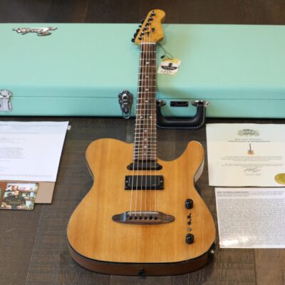 John Carruthers Custom Chambered Natural Acoustic/ Electric Guitar Shown on Pawn Stars + COA & Case