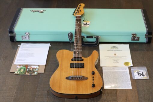 John Carruthers Custom Chambered Natural Acoustic/ Electric Guitar Shown on Pawn Stars + COA & Case