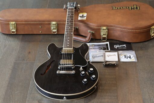 2022 Gibson Custom ES-339 Gloss Semi-Hollow Electric Guitar Trans Black Ebony + OHSC