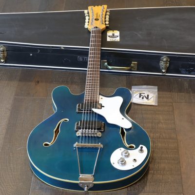 Vintage! 1967 Mosrite Celebrity XII 12-String Hollowbody Electric Guitar Blue + Case