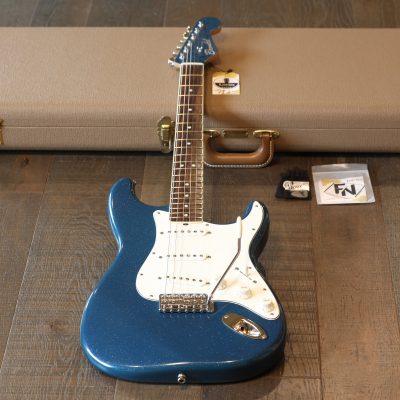 MINTY! 2014 Brondel Honeycaster Strat Style Electric Guitar Metallic Lake Placid Blue w/ Ron Ellis Pickups + Fender Case