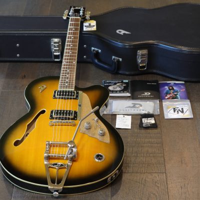 MINTY! 2014 Duesenberg Carl Carlton Signature Semi-Hollow Electric Guitar 2-Tone Sunburst + OHSC