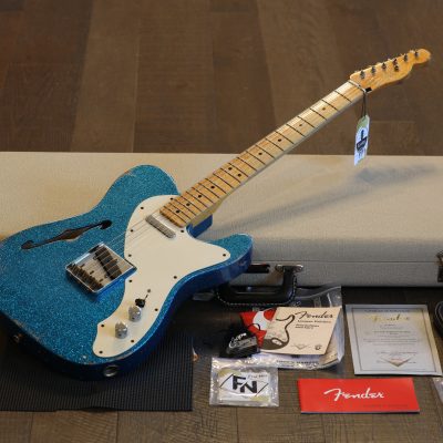 2015 Fender 50's Thinline Telecaster Dennis Galuska Masterbuilt Electric Guitar Blue Sparkle + OHSC COA