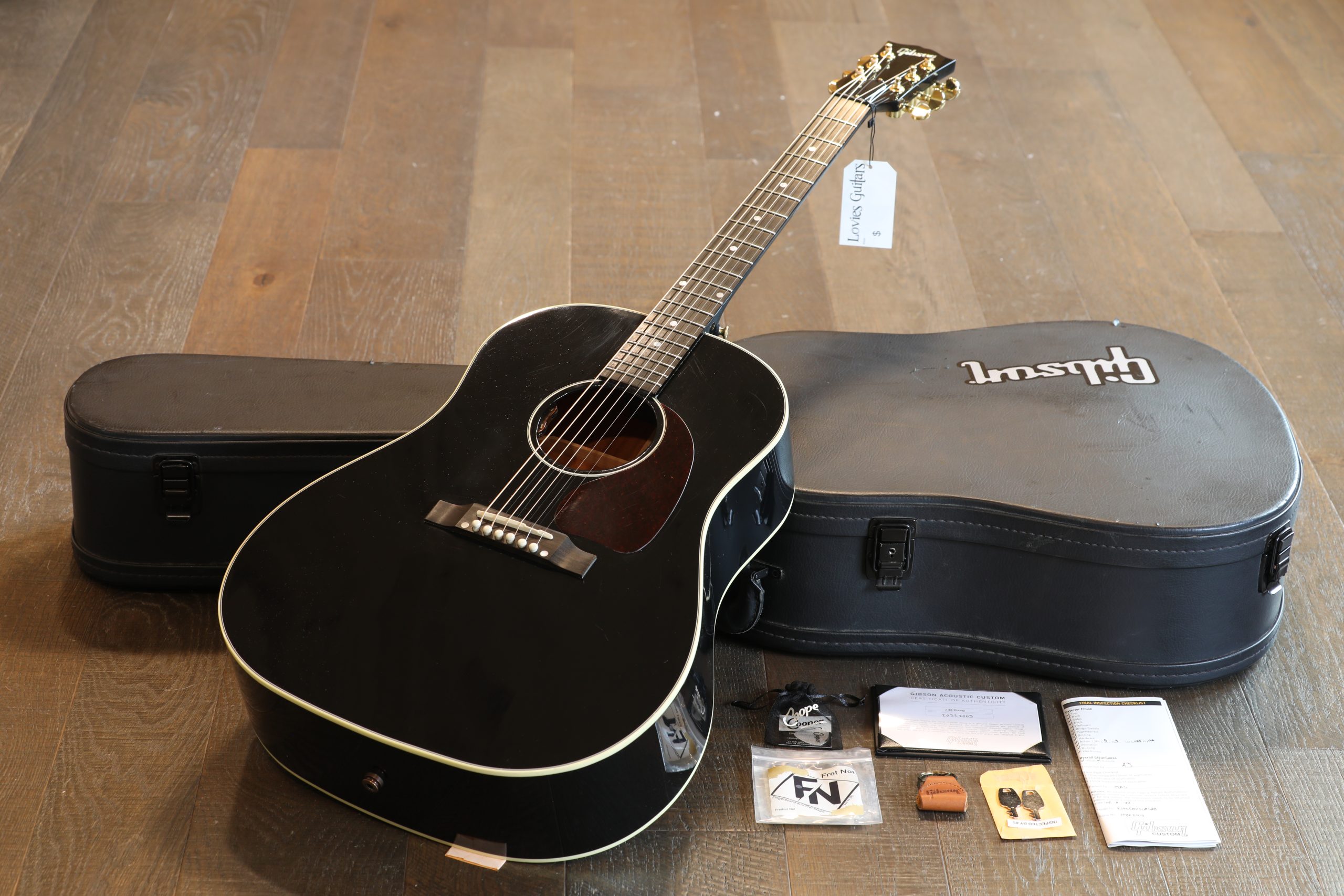 2022 Gibson Custom Shop J-45 Acoustic Guitar Ebony + COA OHSC