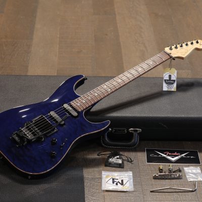 2003 Fender Custom Shop Showmaster Neck Thru Electric Guitar Birdseye Blue Quilt + OHSC
