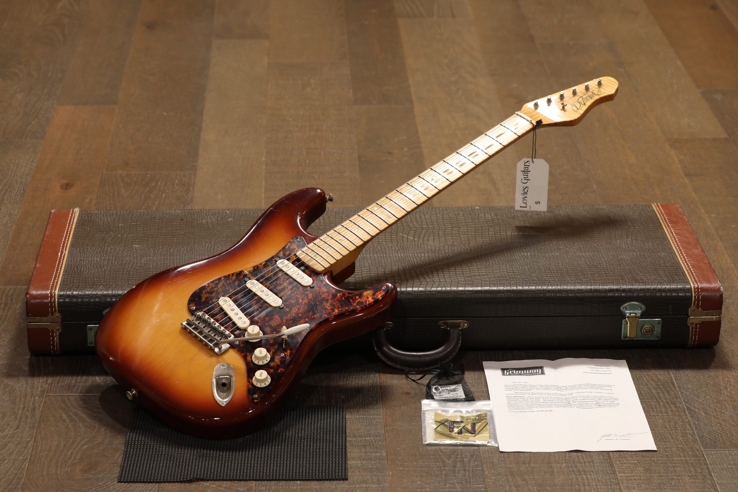 2008 DeTemple Spirit Series '56 Stratocaster Electric Guitar Sunburst + HSC