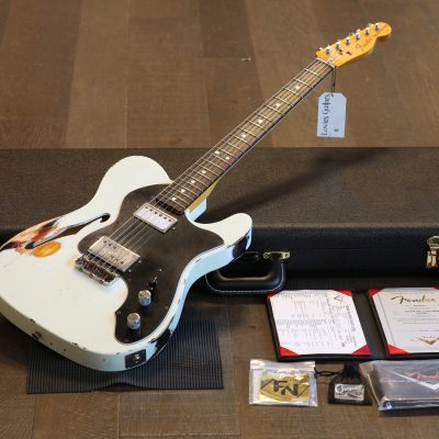 Unplayed! 2021 Fender Custom Shop Imperial Arc '72 Masterbuilt Thinline Telecaster Electric Guitar White over Sunburst + COA OHSC