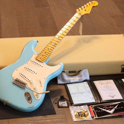 Unplayed! 2019 Fender Custom Shop 1959 Stratocaster Electric Guitar Heavy Relic Daphne Blue + COA OHSC