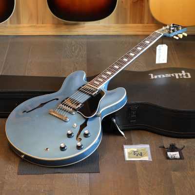 2024 Gibson ES-335 Block Semi-Hollow Electric Guitar Pelham Blue + OHSC