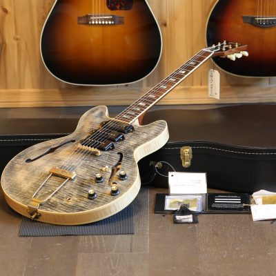 Minty!! 2021 Gibson Custom Shop 1964 Reissue M2M ES-335 3x P90 Semi-Hollow Electric Guitar Transparent Ebony Flame + COA OHSC