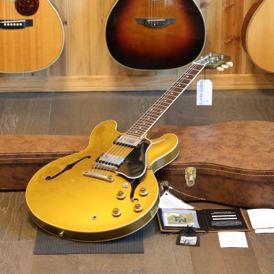 2022 Gibson Custom Shop ES-335 1959 Reissue Semi-Hollow Electric Guitar All Gold + COA OHSC