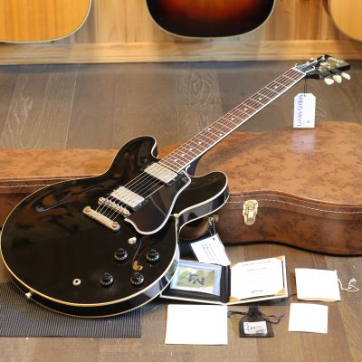 Unplayed! 2022 Gibson Custom Shop ES-335 Murphy Lab 1959 Reissue Semi-Hollow Electric Guitar Ultra Light Aged Black Ebony + COA OHSC