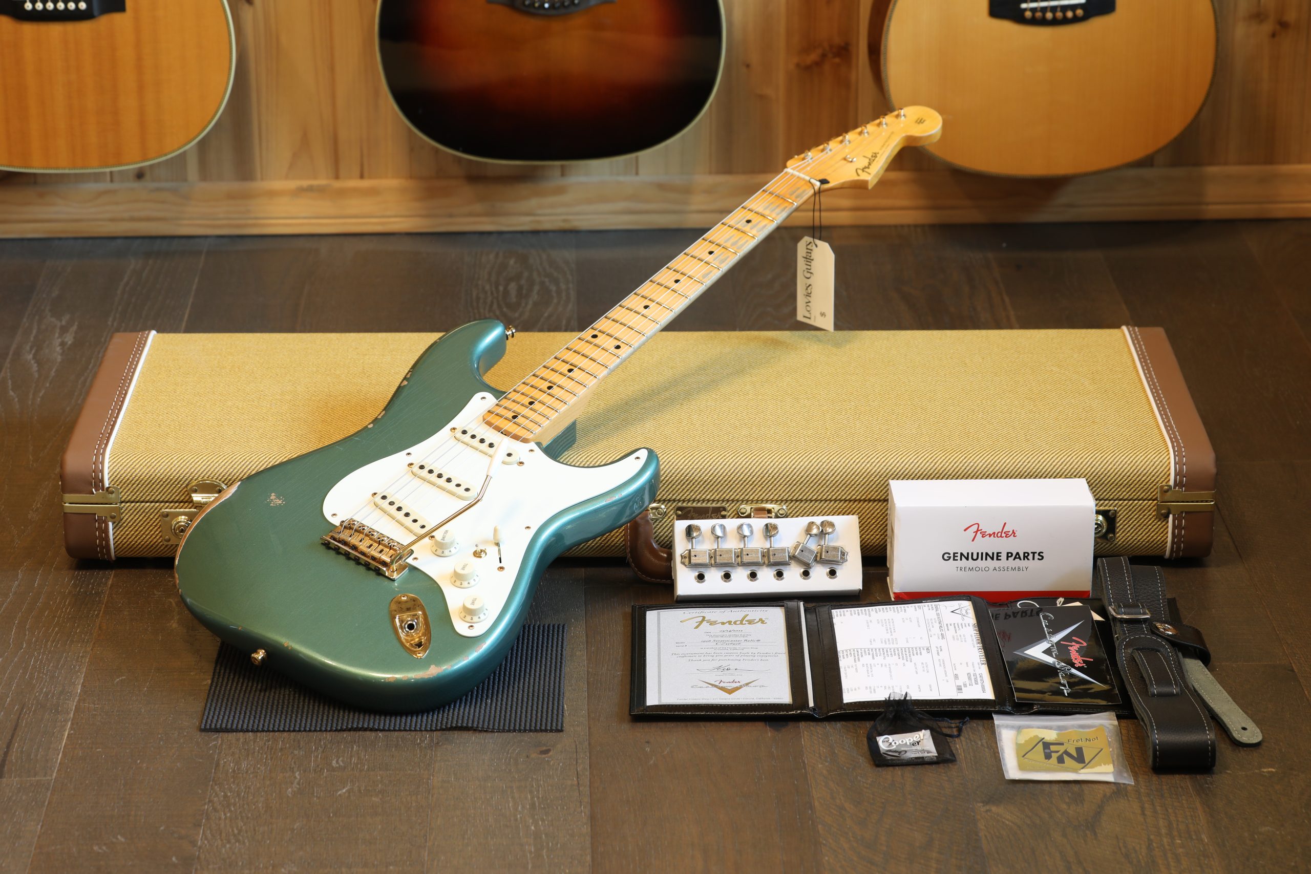 2021 Fender Custom Shop 1956 Reissue Stratocaster Electric Guitar Relic Sherwood Green Metallic + COA OHSC