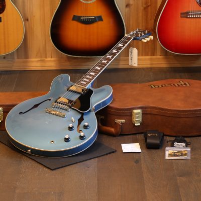2024 Gibson ES-335 Block Semi-Hollow Electric Guitar Pelham Blue + OHSC