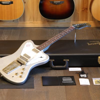 2022 Gibson Custom Shop Non Reversed Firebird 1965 Reissue w/ Maestro Electric Guitar Silver Sparkle + COA OHSC