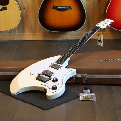 1970's Ovation Breadwinner Early Model w/ Side Jack Electric Guitar White + OHSC