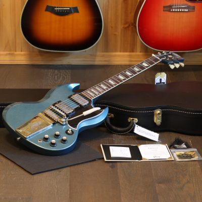 Unplayed! 2022 Gibson Custom Shop 1964 SG Reissue Murphy Lab Light Aging Pelham Blue w/ Maestro + COA OHSC