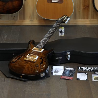 Rare & Minty! 2019 PRS Hollowbody 12 String 10 Top Hollow Electric Guitar Black Gold Burst + OHSC