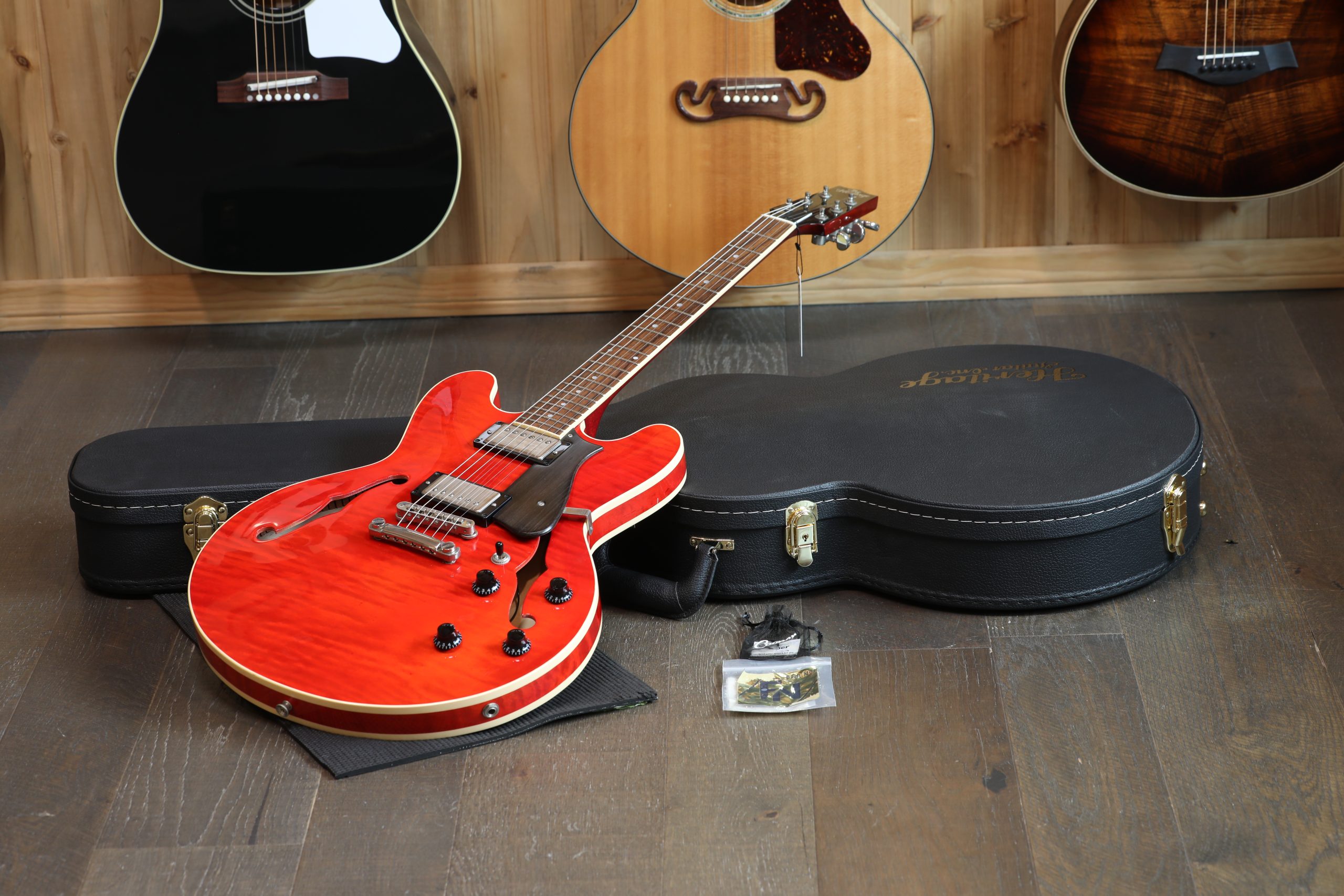 Minty! 2017 Heritage H-535 Semi-Hollow Electric Guitar Figured Cherry + COA OHSC