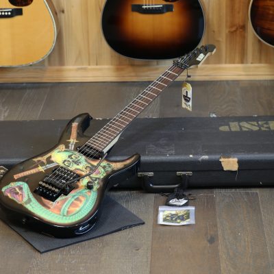 1989 ESP George Lynch Haji Electric Guitar Black Skulls & Snakes + OHSC