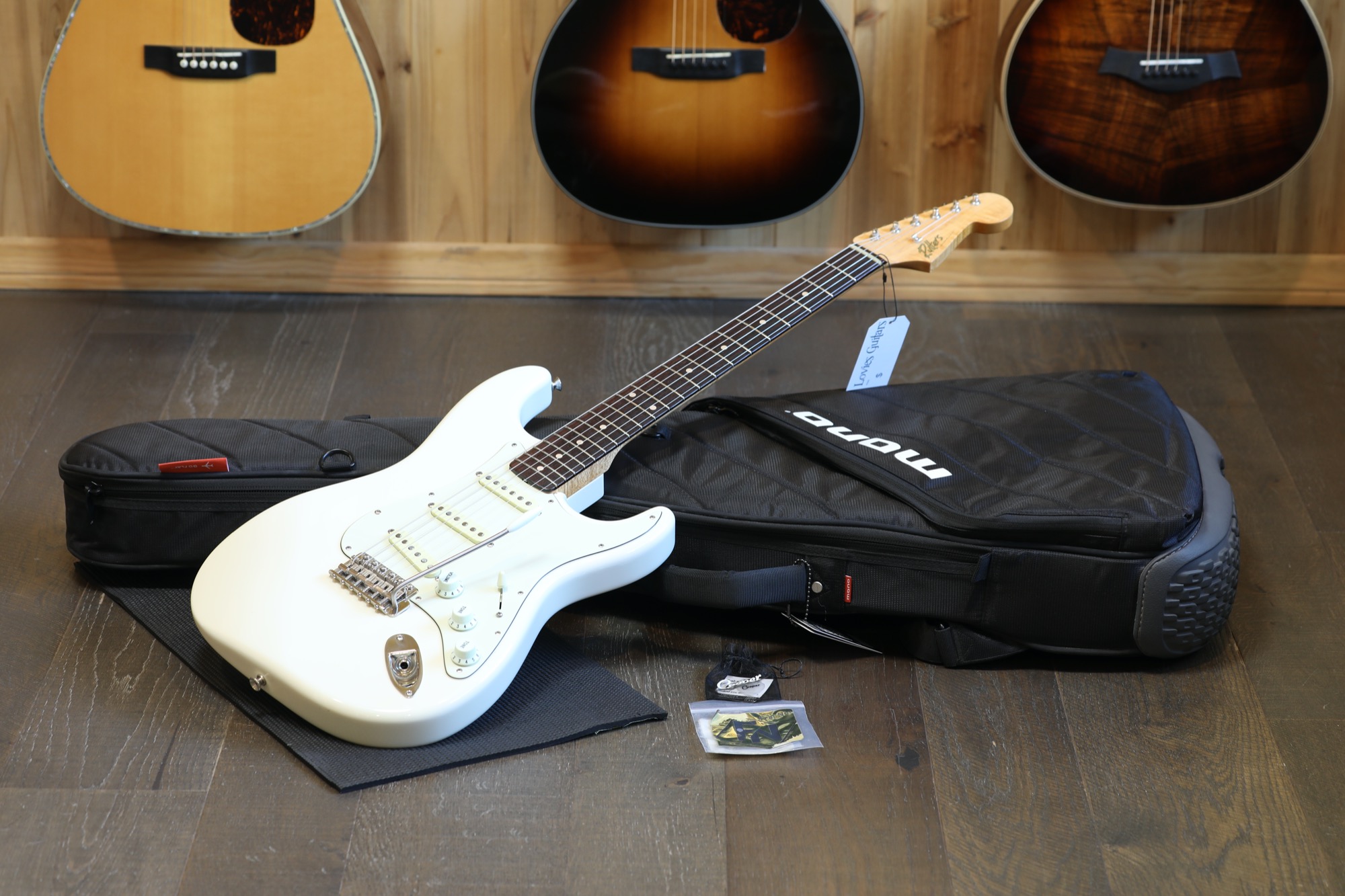 Rutters S-Type w/ Brazillian FB Electric Guitar Olympic White + Mono GB