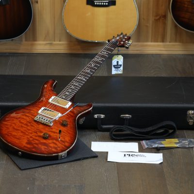 2011 PRS Custom 24 Quilt 10 Top Electric Guitar Dark Cherry Burst + OHSC