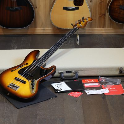 Minty! 2023 Fender Suona Thinline J-Bass Electric Bass Violin Burst + OHSC