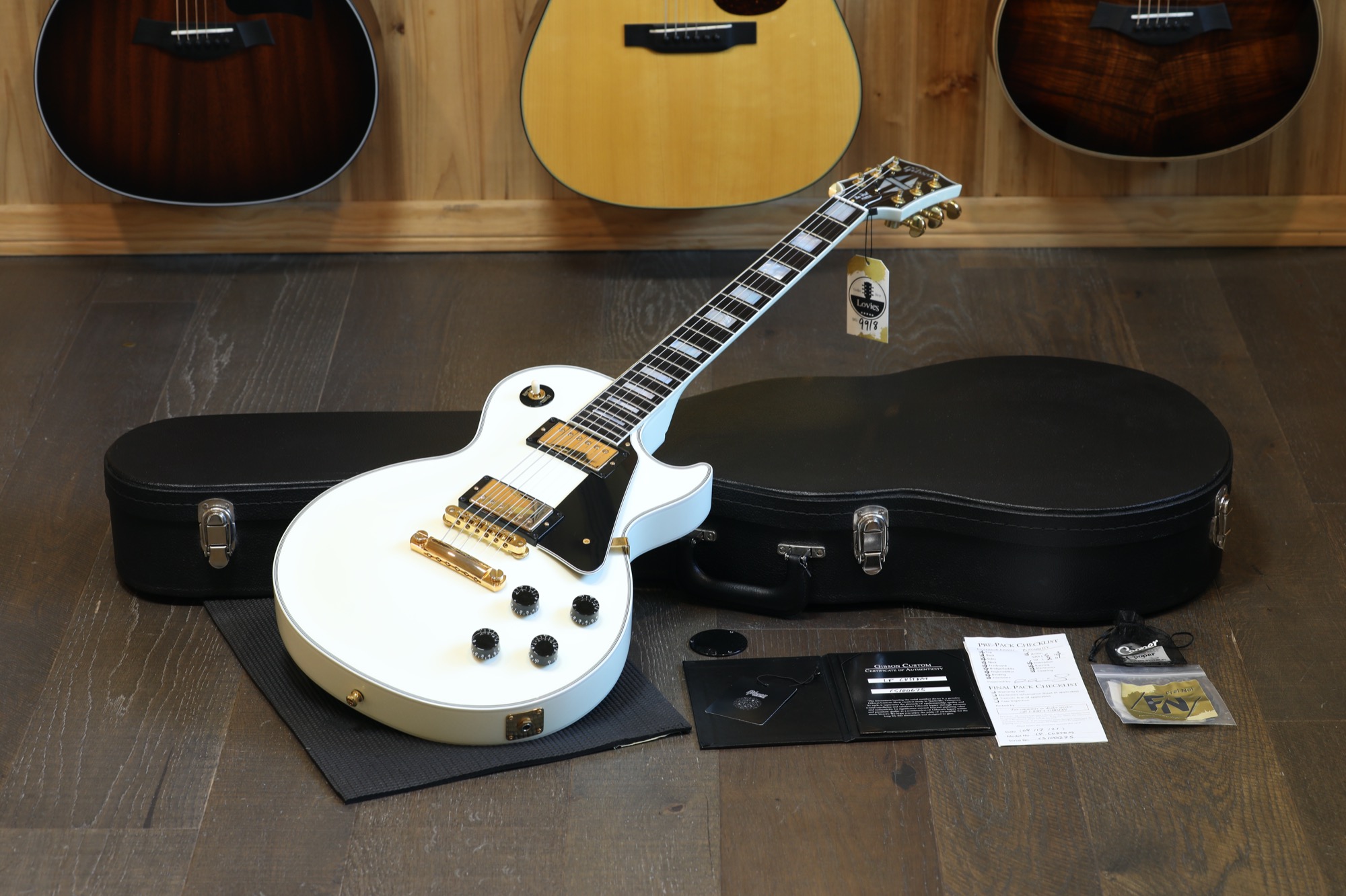 Minty! 2021 Gibson Custom Shop Les Paul Custom Electric Guitar Alpine White + COA OHSC